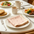 Pink Plaid Weave Floral Napkin