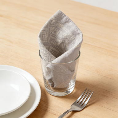 Geometric Pattern Linen-Blend Napkin