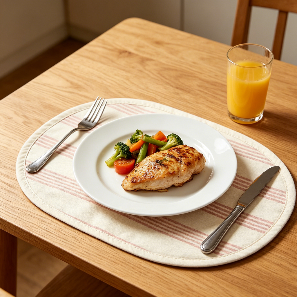 Pink & White Stripe Oval Placemat