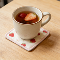 Strawberry Print Square Coaster