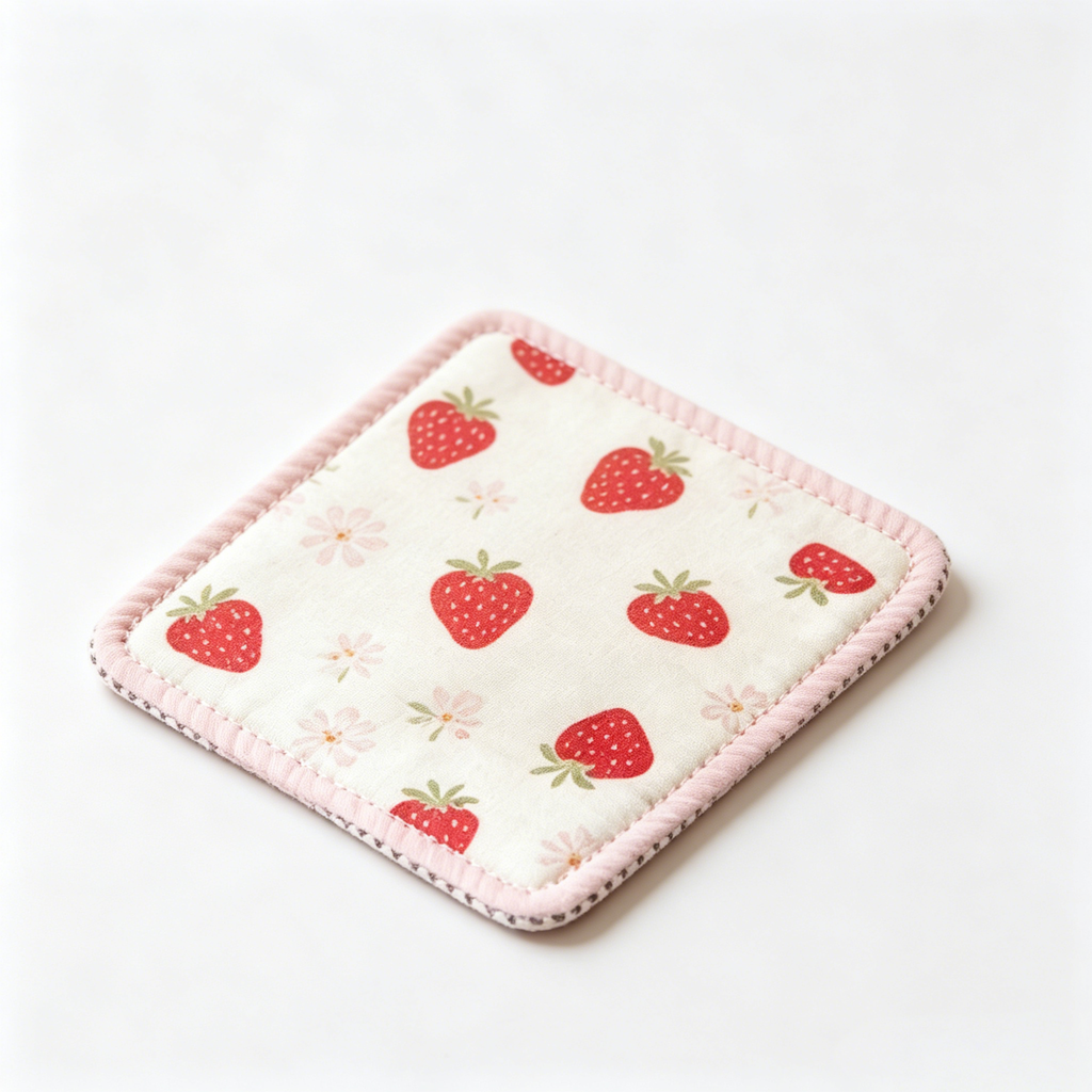 Strawberry Print Square Coaster