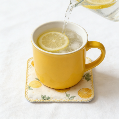 Lemon Print Square Coaster
