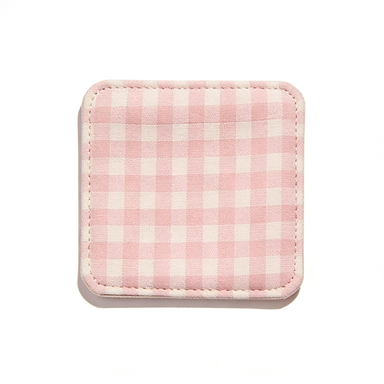 Pink Gingham Square Coaster