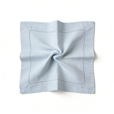 Sky Blue Stitch Detail Cotton Napkin
