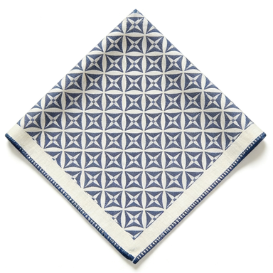 Navy Geometric Tile Print Napkin