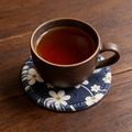 Black Daisy Round Coaster