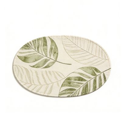 Tropical Leaf Print Oval Placemat