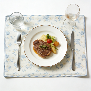 Blue & Yellow Floral Rectangular Placemat